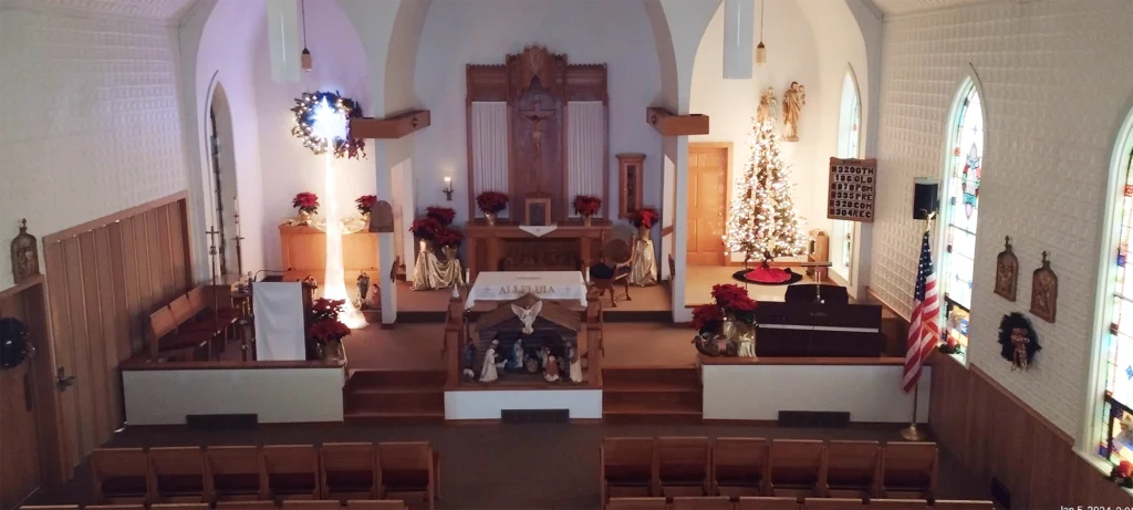 St Pius Church Interior at Christmas